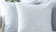OTOSTAR Linen Throw Pillow Covers Set of 2 Decorative Square Pillowcases Cushion Covers 16x16 Inch for Home Decor Sofa Bedroom Car 40 x 40CM Blue Grey