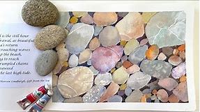 Relaxation with Watercolor - Paint Pebbles on a Beach real time tutorial -great results the easy way