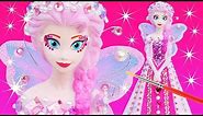 FROZEN ELSA PINKIE PEARL FAIRY PRINCESS DRESS Paint Your Own Makeover Glitter Doll Bank How To