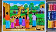 How To Draw Zoo Scenery Step By Step|Zoo Scenery Drawing Easy|Zoo Scenery Drawing For Beginners