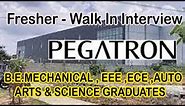 Pegatron Job Vacancy in Mahindra City | Best Walk-In Interview 2023