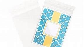 ClearBags 4 5/8 x 5 3/4 Clear Cello Bags 100 Pack | Resealable Adhesive on Flap, Not Bag | Great for A2 Cards, 5.5 Bar Envelopes, Art, Cookies, Stationary, Crafts, Favors | B54A