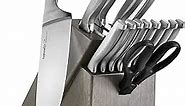 Calphalon Kitchen Knife Set with Self-Sharpening Block, 15-Piece Classic High Carbon Knives