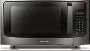 TOSHIBA ML-EM45P(BS) Countertop Microwave Oven with Smart Sensor and Position Memory Turntable, Function, 1.6 Cu.ft 13.6" Removable Black Stainless Steel, 1200W