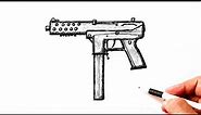 How to draw a Submachine Gun Tec-9