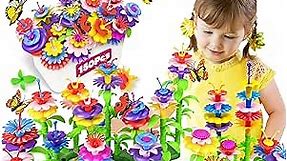 Gojmzo 150 PCS Flower Garden Building Toys for 2 3 4 5 Year Old Girl Birthday Gifts, Toddler Girl Toys 2-3, Preschool Learning Activities Stem Building Toys for Kids Girls Age 4-5