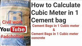 How to Calculate cu.m in 1 Cement bag, Cement Bags in 1 Cubic Meter, Cement Bags in 1 Cu.m Concrete,
