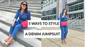5 WAYS TO STYLE A DENIM JUMPSUIT | JULIA MARIE B