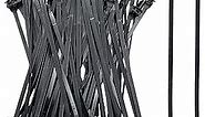 80 Pack Nylon Push Mount Cable Zip Tie, 8.3"x0.18" Heavy Duty Nylon Push Mount Self Locking UV Resistant Assortment for Indoor Wire Tying (Black)