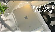 iPad Air 5 (starlight) unboxing 🌟 apple pencil alternative + accessories | 2023
