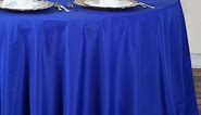 120" Royal Blue Seamless Polyester Round Tablecloth
