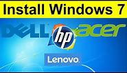 How to Install Windows 7 from Usb pen drive in acer Laptop