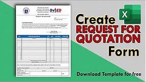 How to create Request for Quotation form in Microsoft Excel