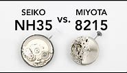 SEIKO NH35 vs. MIYOTA 8215 - A Side-By-Side Comparison (NH36 & 8210)