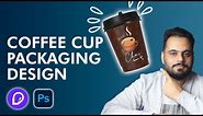 Coffee Cup Packaging Design & 3D Mockup Tutorial