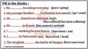 Fill in the blanks with correct form of verbs|Choose the correct form of verbs |Fill in the blanks-5