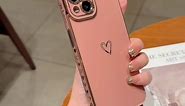 ROUTDOM Compatible with iPhone 11 Case for Women Girls Aesthetic Cute Cool Luxury Trendy Gold Heart Design,Slim Thin Silicone Shockproof Protective Phone Cover for iPhone 11 6.1 inch（Black）
