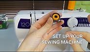 How to Set Up and Use a Sewing Machine for Beginners *Elna 120 sewing machine*