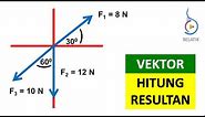 Resultan Vektor dan Arah Vektor dari Tiga Vektor Gaya - Komponen Vektor Terhadap Sumbu X dan Y