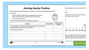 Morning Routine Timeline Worksheet