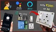 Simple IoT project using ESP01 ESP8266 Sinric Alexa & Google Assistant control Relay 2024