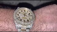 Bust Down Rolex 126333 Arabic Numerals DateJust 41mm Honeycomb setting Fully Iced Out