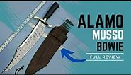 Best Hunting Knife Alamo Musso Bowie Knife White Damascus Full Review in forest | USA Knives Forest
