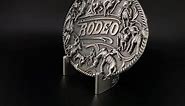 New Vintage Silver Plated Rodeo Cowboy Western Belt Buckle