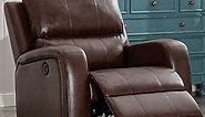 ANJHOME Power Recliner Chairs, Electric Leather Recliners with USB Charge Port and Upholstered Seat, Heavy Duty Electric Reclining Sofa for Living Room Bedroom (Brown)