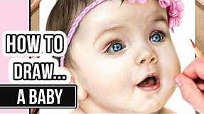 How to Draw a Face in Coloured Pencil | Baby Portrait Drawing Tutorial