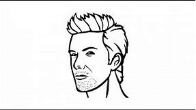 How to draw David Beckham face pencil drawing step by step