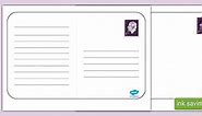 Wide Lined Postcard Writing Template