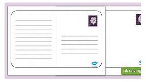 Wide Lined Postcard Writing Template
