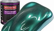 Restoration Shop - Dark Teal Metallic Acrylic Urethane Auto Paint - Quart Paint Color Only - Professional Single Stage High Gloss Automotive, Car, Truck Coating, 2.8 VOC
