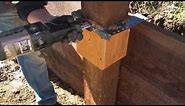 How to cut 6X6 fence post, done easy with a simple jig fixture.