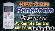 How to use panasonic inverter ac remote control function in English| panasonic inverter ac remote