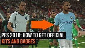 PES 2018 - How to get all the official kits and badges with an option file