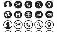 Contact us icons. Web icon set, a Solid Icon by Drum-magic