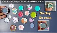 DIY Miniature Plate without Clay Tutorial | Plastic plates & Paper plates | Dollhouse Miniatures