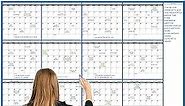 Large Dry Erase Calendar - Undated Wall Calendar Dry Erase, 58" x 37", 12-Month Dry Erase Calendar with 8 Round Stickers