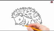 How to Draw a Hedgehog Step by Step Easy for Beginners/Kids - Simple Hedgehogs Drawing Tutorial