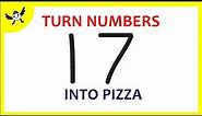 How To Turn Numbers “17” into Cartoons PIZZA – Learn Drawing Art on Paper for Fun ✔