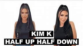 HALF UP HALF DOWN HAIR STYLE | KIM K INSPIRED