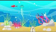 🐠🎶 Cartoon Undersea Ocean Fish Scene VJ Loop Video Background for Edits