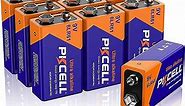 PKCELL 9V Alkaline Batteries (10 Pack), Long Lasting and Leak Proof 6LR61 9 Volt Batteries