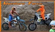 Pretend Play & Unboxing Adventure Force Dirt Bikes Kids Videos Outdoor Imagination Motocross Toys