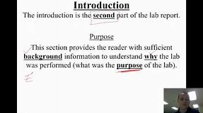 Video 1.2 - How To Write A Lab Report - Introduction
