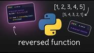 Reversed function in python #python python for beginners