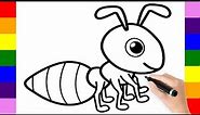 How to draw Ant Step by Step | Ant Drawing video | Color Pages | Doodle drawing