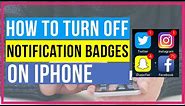 How To Turn Off Notification Badges on iPhone